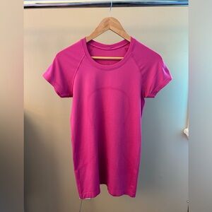 Pink Lululemon Swiftly Tech t-shirt, size 6